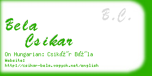 bela csikar business card